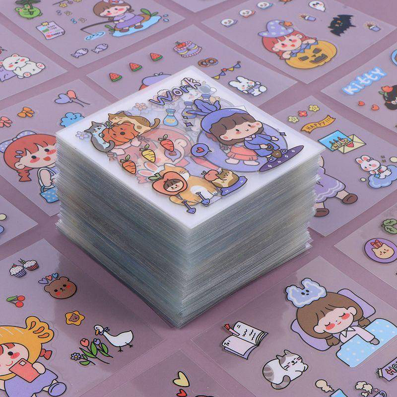 🌈SET 20 Sticker trong suốt trang trí dễ thương cute chống thấm nước 🥰🥰🥰