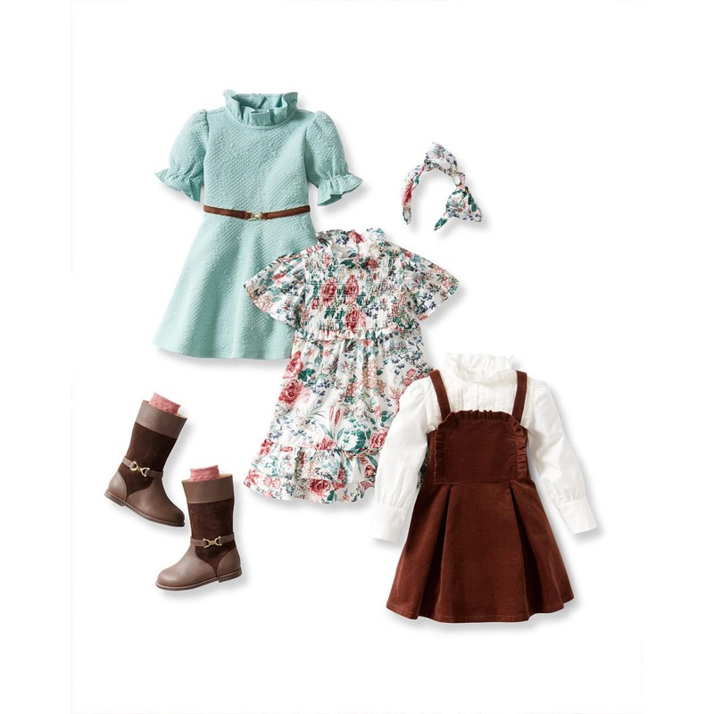 Váy mùa thu đông bé gái Janie and Jack vải nhung mềm mại