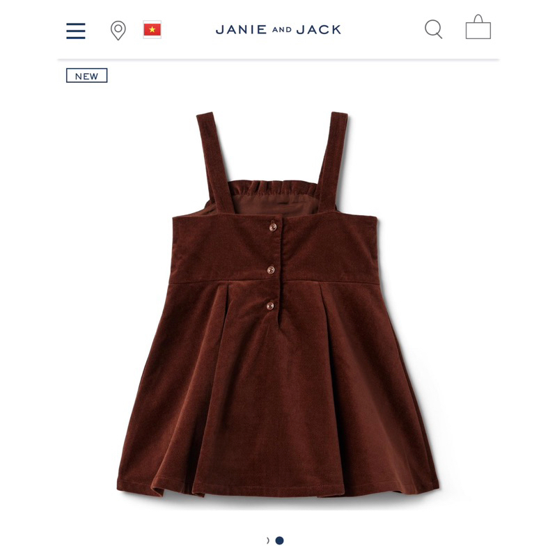 Váy mùa thu đông bé gái Janie and Jack vải nhung mềm mại