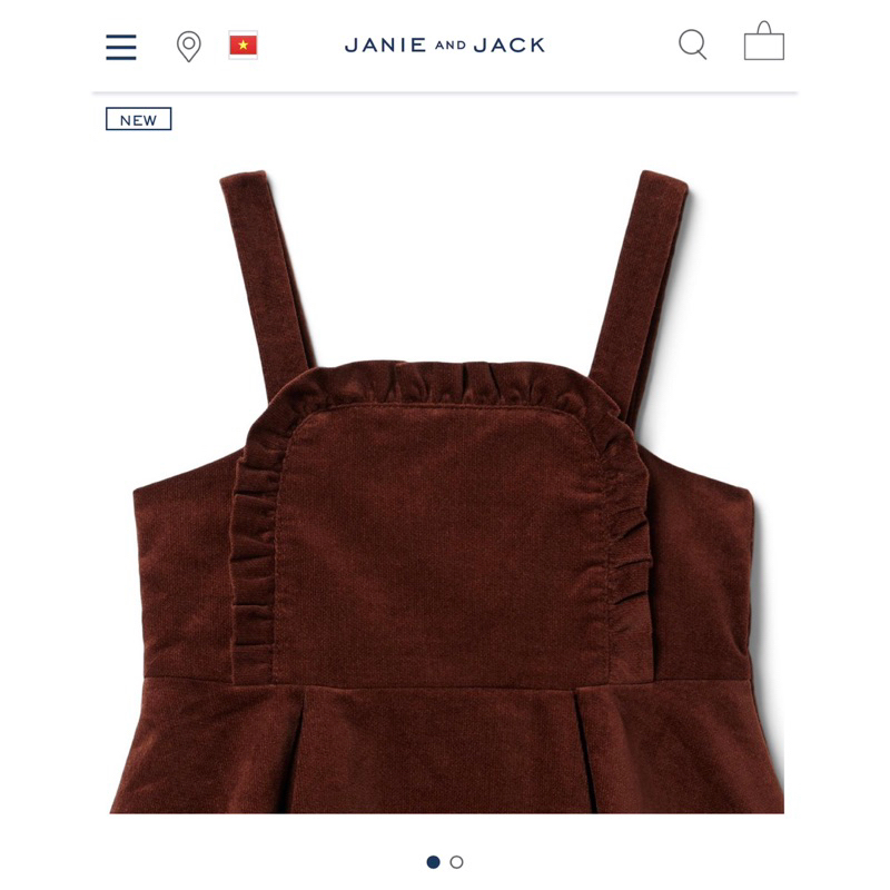 Váy mùa thu đông bé gái Janie and Jack vải nhung mềm mại