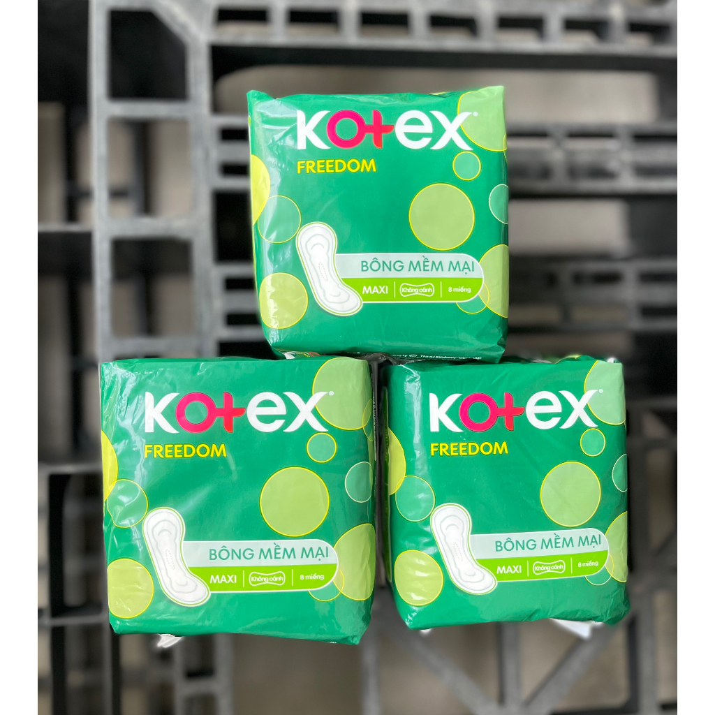 Băng vệ sinh Kotex Freedom Maxi Không cánh 8 miếng - Combo 2 gói