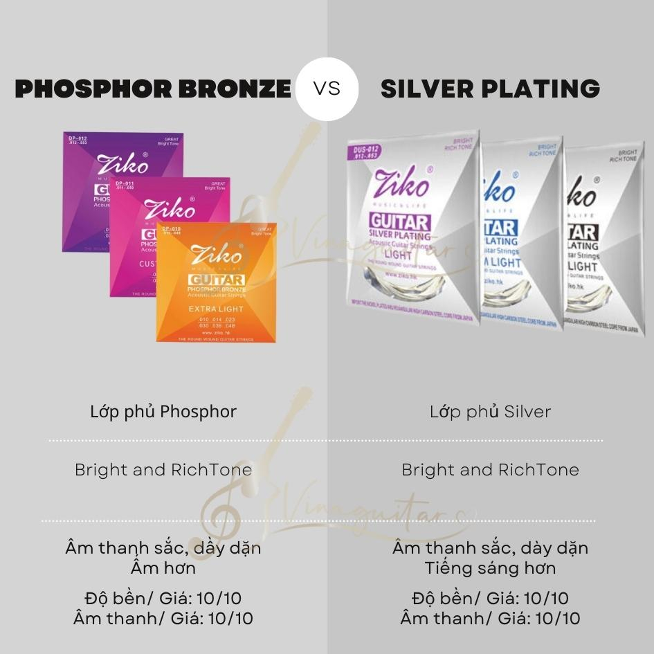 Dây đàn Guitar Acoustic Ziko Photphor Bronze DP Có Lớp Phủ Tăng Độ Bền Dây
