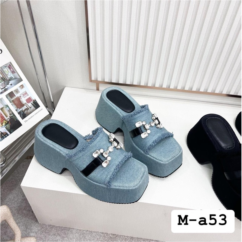 ĐẾ XUỒNG 8cm QUAI TUA RUA ĐÍNH ĐÁ ÊM CHÂN