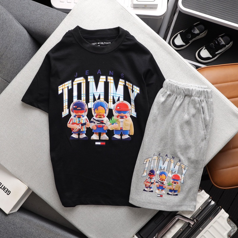 Đồ Bộ Tay Ngắn Bé Trai, Thun Cotton VNXK Hình In 3D Bigsize