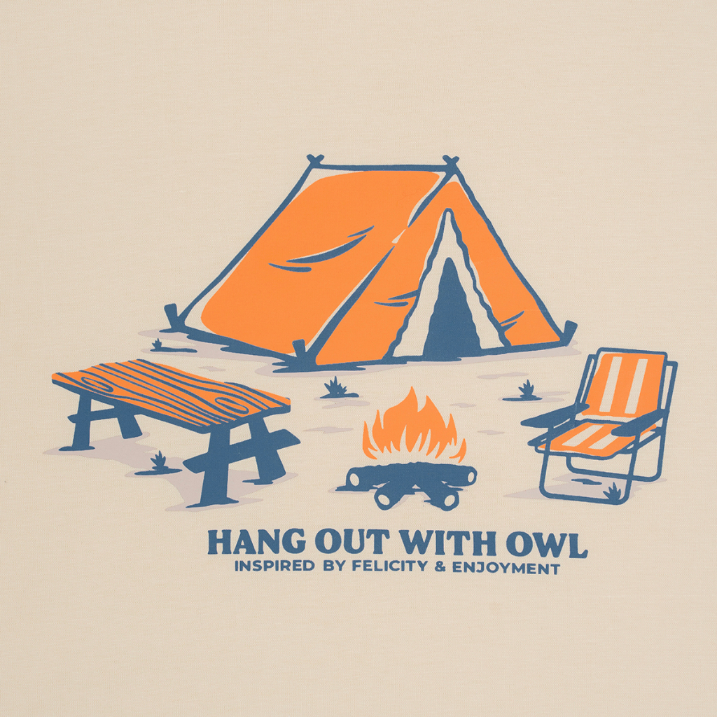 Áo thun nam Owlbrand Camping/ Tan