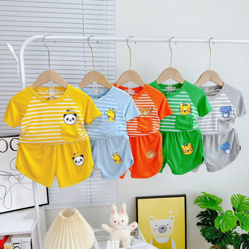 Bộ đồ thun lạnh tay ngắn cho bé trai bé gái K35