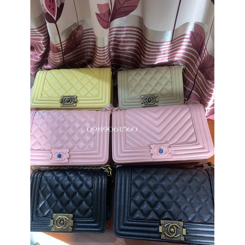 Túi Xách Nữ Ch Boy Da Hạt Tang Đồng Size 25 Đeo Chéo, Đeo Vai Sang Chảnh Hot Hit