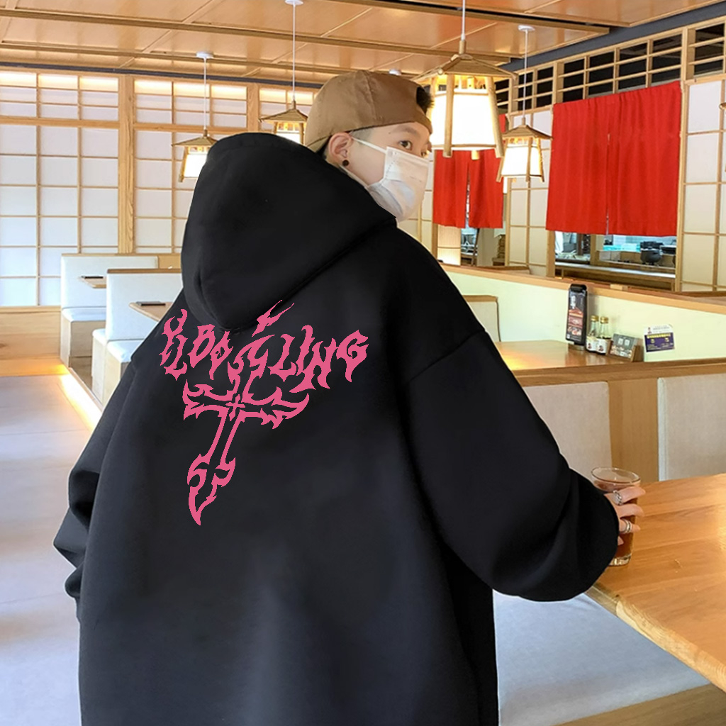 Áo Hoodie Cotton nam BEEYANBUY áo nỉ tay dài vintage in hình unisex 100% cotton-D0341