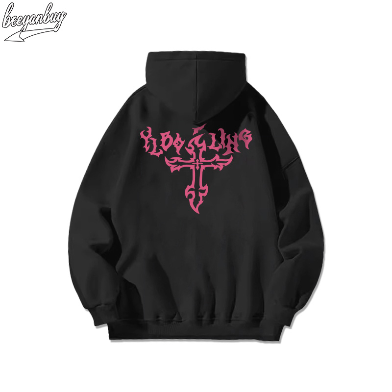 Áo Hoodie Cotton nam BEEYANBUY áo nỉ tay dài vintage in hình unisex 100% cotton-D0341