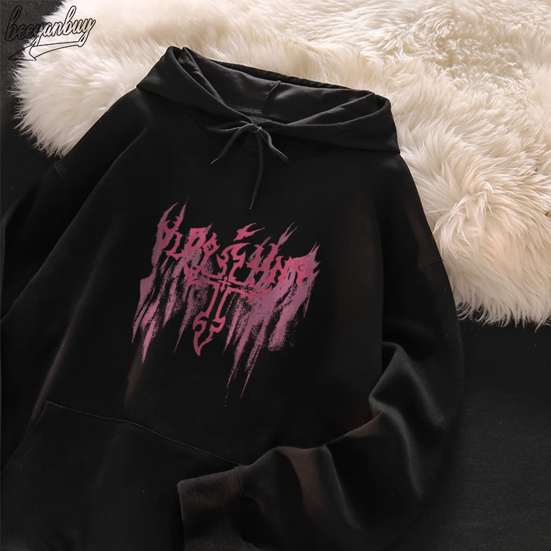 Áo Hoodie Cotton nam BEEYANBUY áo nỉ tay dài vintage in hình unisex 100% cotton-D0341