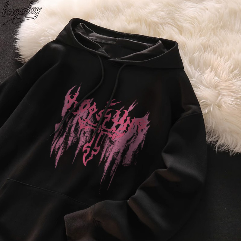 Áo Hoodie Cotton nam BEEYANBUY áo nỉ tay dài vintage in hình unisex 100% cotton-D0341