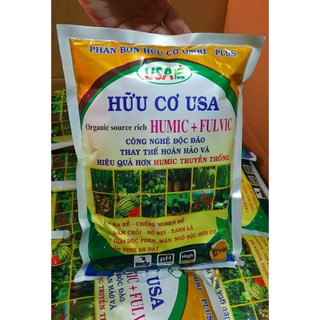 Phân bón humic hữu cơ usa cao cấp dạng vảy mỏng - gói 1kg pha 1000 lít tiết kiệm