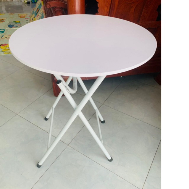 Bàn gỗ tròn đen, trắng sứ cao cấp siêu đẹp cao 73 cm freeship 20k