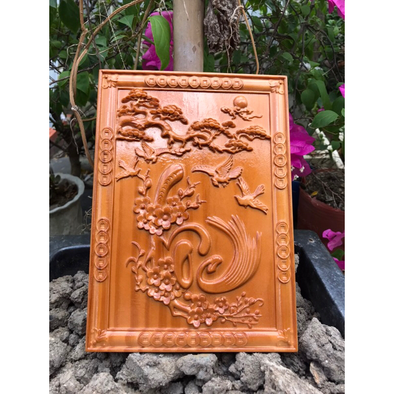 Tranh gỗ chữ Lộc treo tường để bàn trang trí phòng khách decor phòng ( có móc treo)