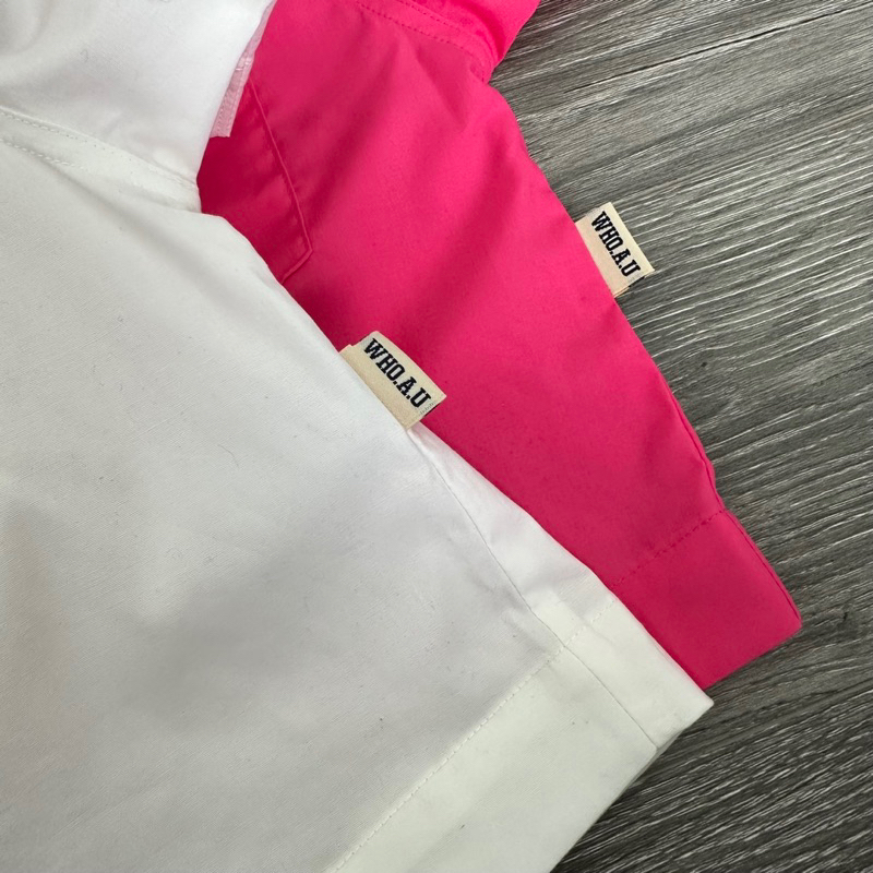 HIPU.VNXK - ÁO SƠ MI CROPTOP TAY NGẮN THÊO GẤU WHO.A.U.