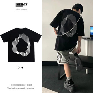 Áo Thun Nam Họa Tiết Hình Tròn BaSic HeiLit Phông Tay Lỡ Chất Vải Cotton Co giãn Form Unisex