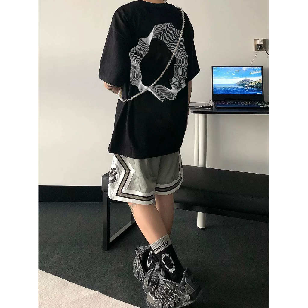 Áo Thun Nam Họa Tiết Hình Tròn BaSic HeiLit Phông Tay Lỡ Chất Vải Cotton Co giãn Form Unisex