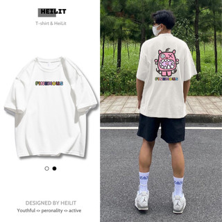 Áo Thun Nam Họa Tiết Chữ FINEMOUS HeiLit Phông Tay Lỡ Chất Vải Cotton Co giãn Form Unisex