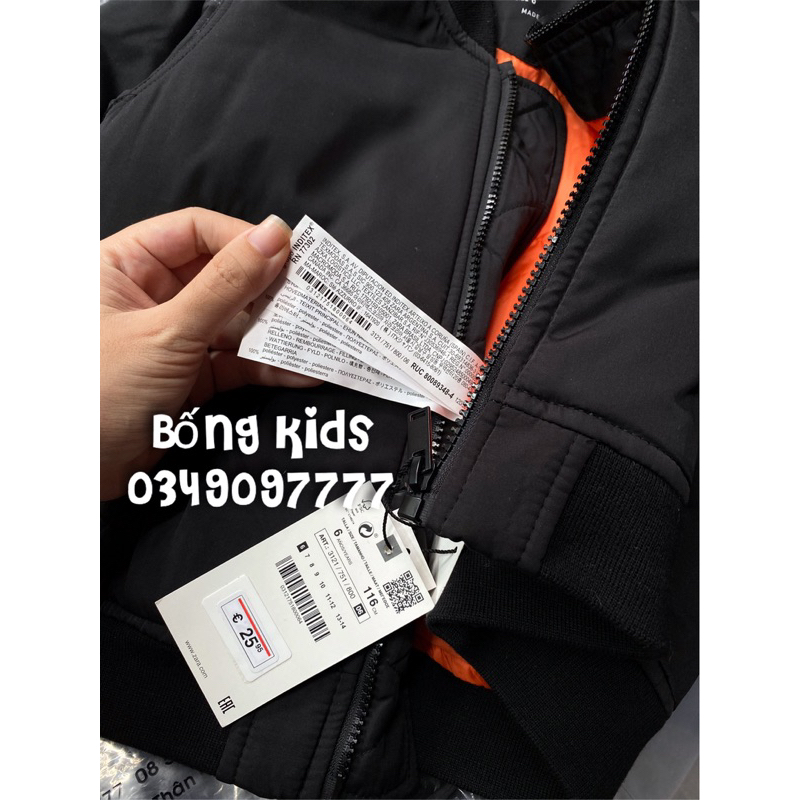 Áo Bomber Bé Trai Khoá ZIP Chống Nước ZR