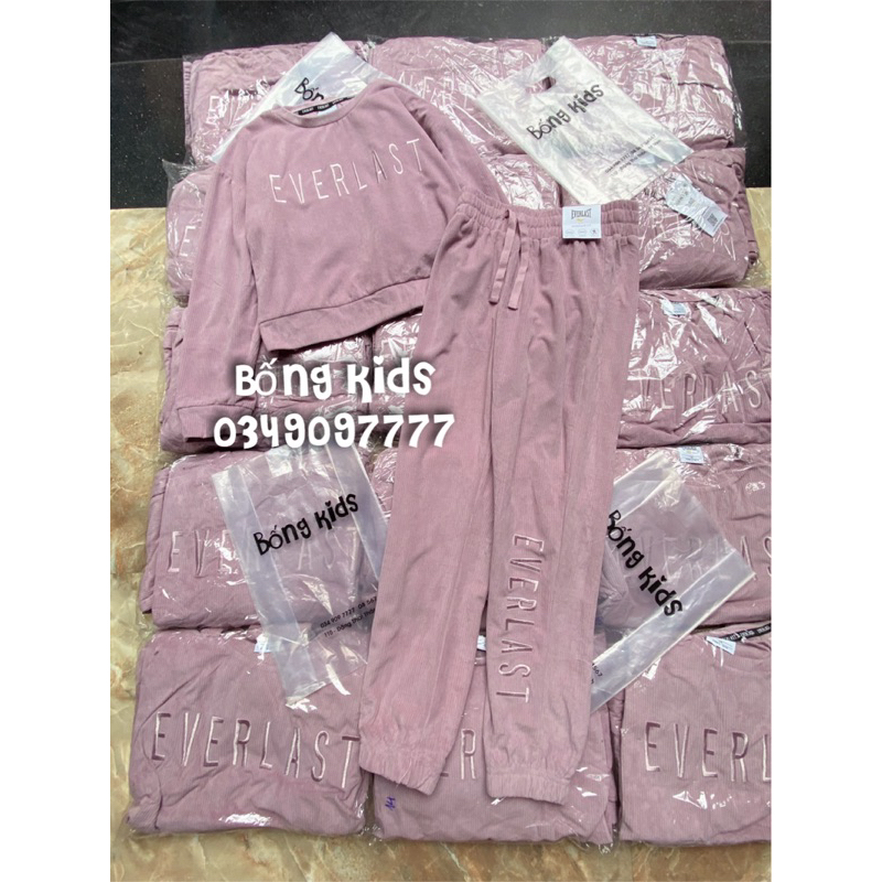Bộ Nhung Bé Gái EVERLAST Hồng Nhạt