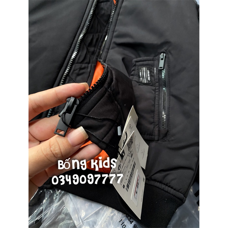 Áo Bomber Bé Trai Khoá ZIP Chống Nước ZR