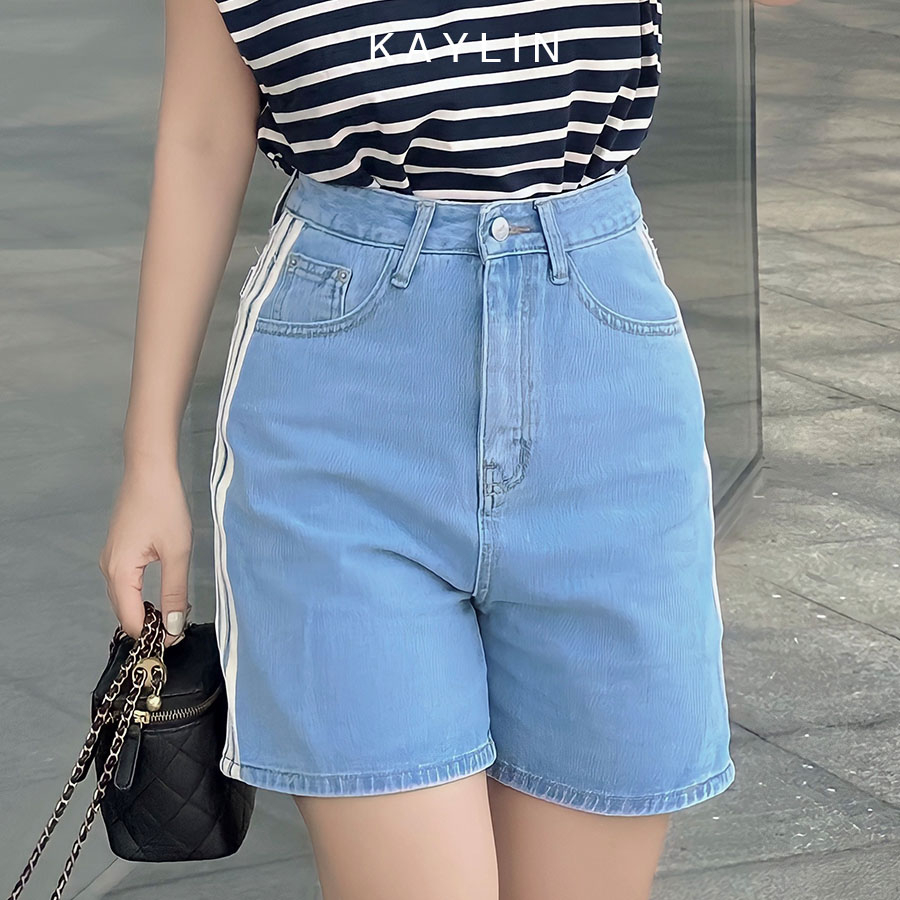 Quần short jean nữ phối sộc phong cách năng động trẻ trung KAYLIN - N2100