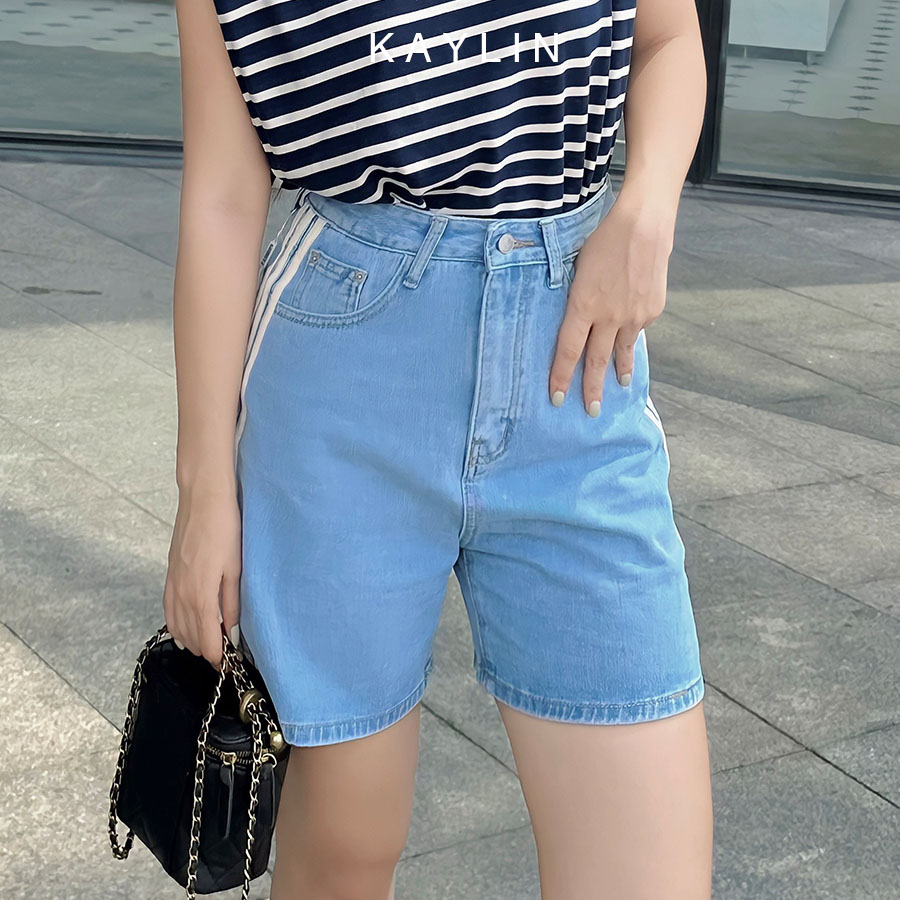 Quần short jean nữ phối sộc phong cách năng động trẻ trung KAYLIN - N2100