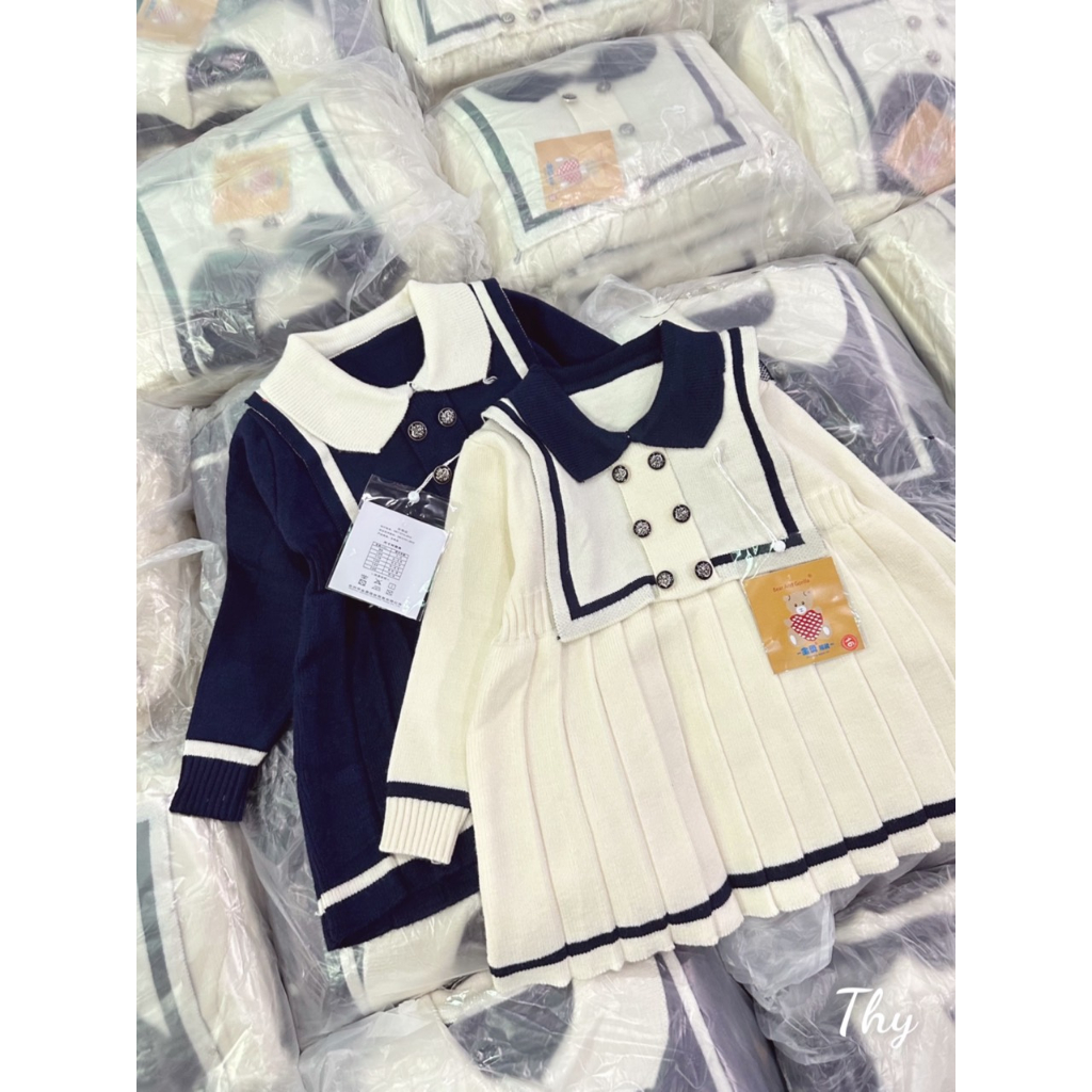 🌸 FREESHIP 25k🌸VÁY LEN GÂN 2 MÀU CỔ ĐỨC CHO BÉ GÁI