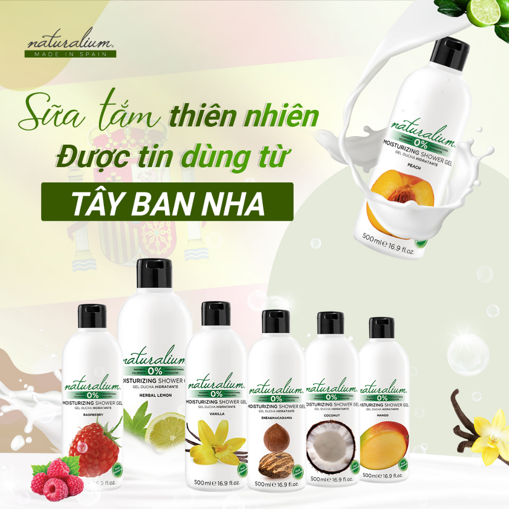 Sữa tắm dưỡng ẩm NATURALIUM 500ml chiết xuất thiên nhiên giúp nuôi dưỡng da body hoàn hảo (7 Mùi Hương)
