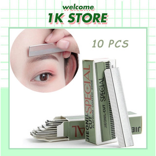 Dao cạo chân mày, set 10 dao cạo lông mày sắc bén, hộp 10 dao lam tỉa chân mày chuyên dụng, dao cạo lông mặt, tiện dụng