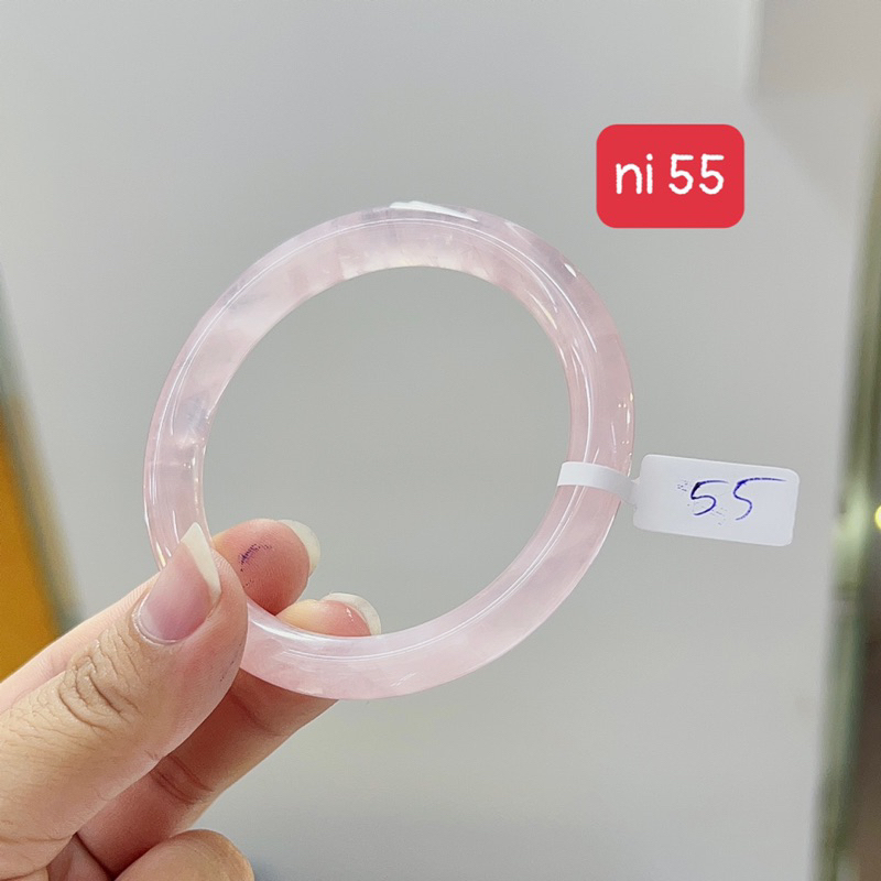 Vòng khối thạch anh hồng bản đũa