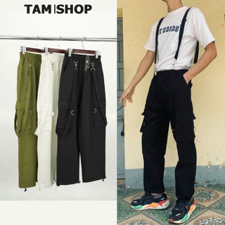 Quần dài kaki ống rộng túi hộp lưng cao tôn dáng hàng loại 1 phong cách Retro 3IN1 - TâmShop