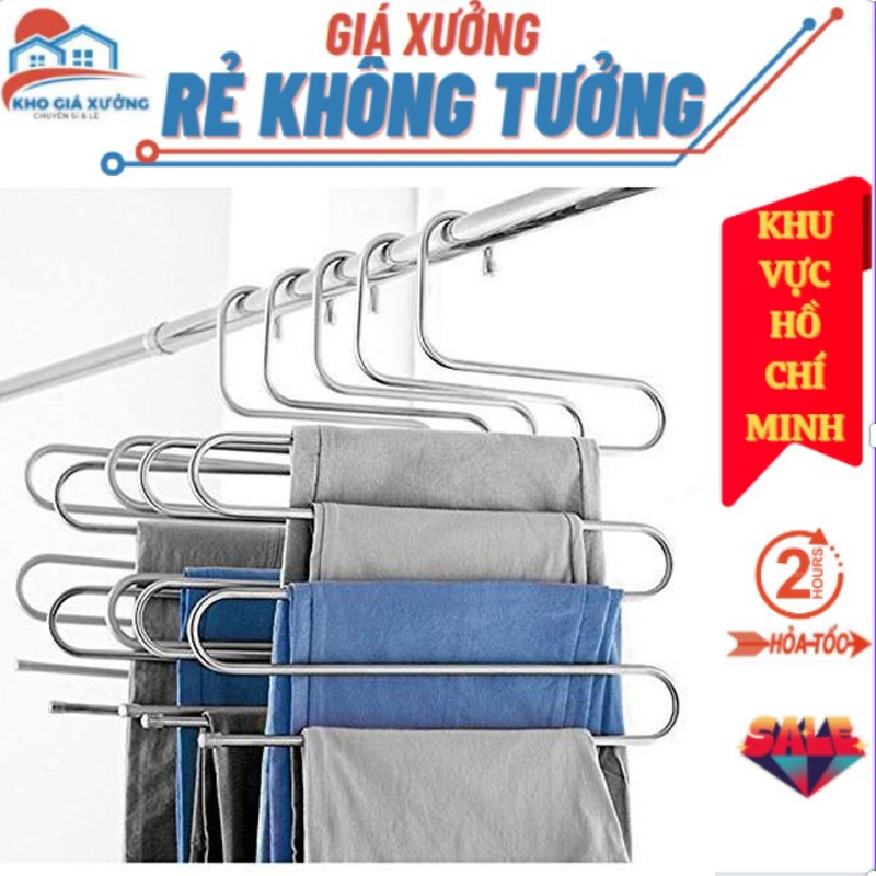 Móc treo khăn đa năng 5 tầng mẫu mới, chất liệu inox sáng bóng chống ghỉ, siêu bền chịu lực tốt, móc treo