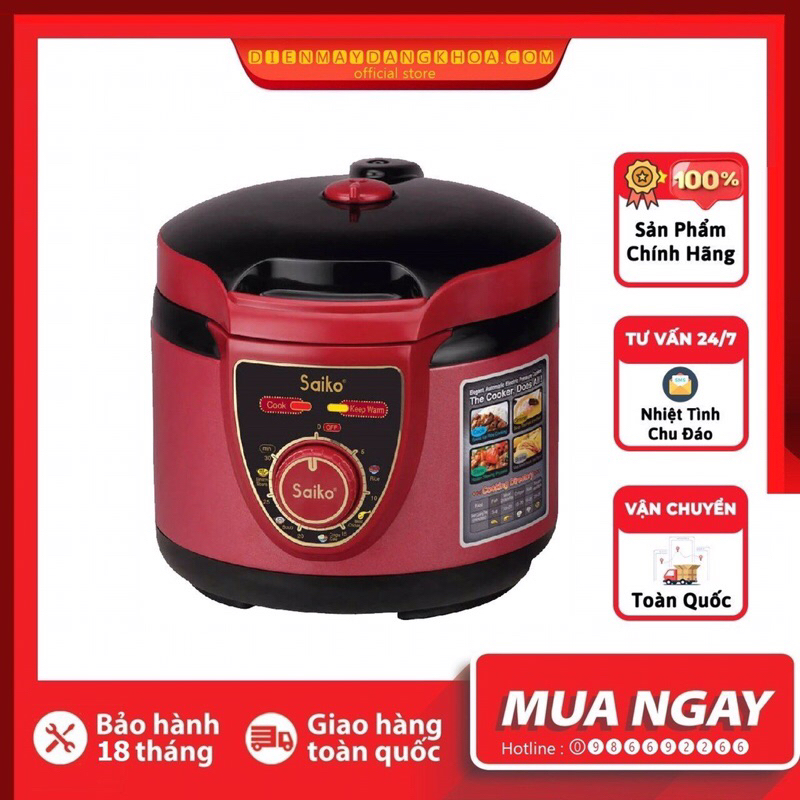 (HÀNG CHÍNH HÃNG) Nồi áp suất cơ Saiko EPC-418 - Lòng inox