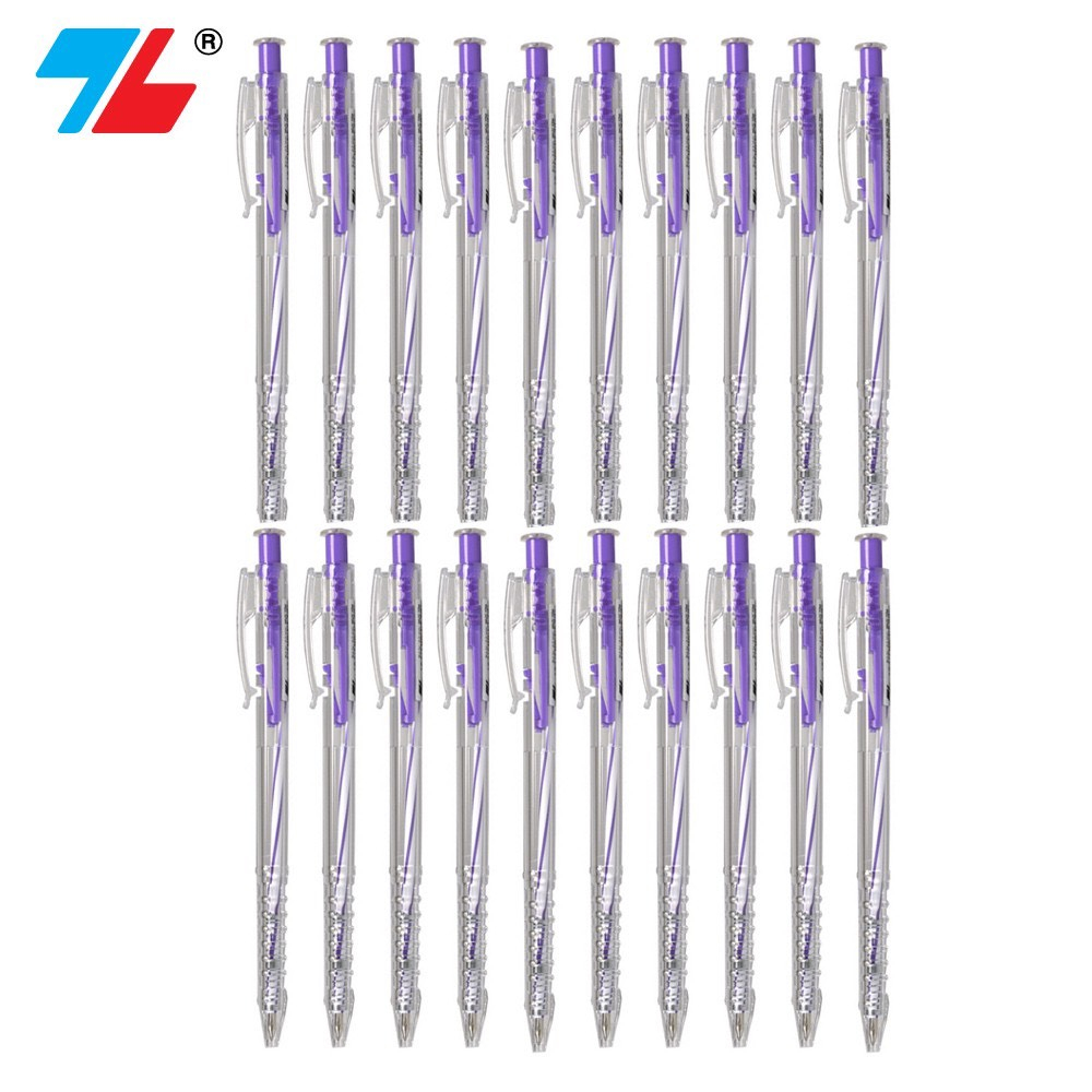 Hộp 20 cây bút bi xanh Thiên Long mã TL-027 giá sỉ (xanh, đỏ, đen, tím) chính hãng 100%