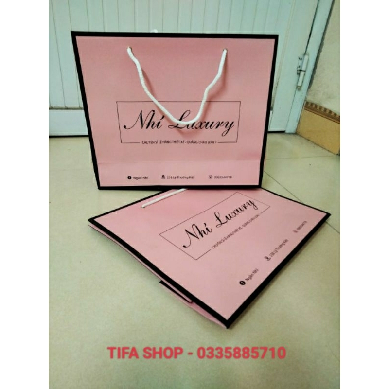 Túi giấy ivory dày dặn in hình size 30x25x10cm  đựng quần áo, mỹ phẩm có sẵn