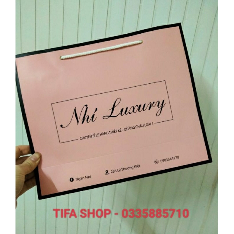 Túi giấy ivory dày dặn in hình size 30x25x10cm  đựng quần áo, mỹ phẩm có sẵn