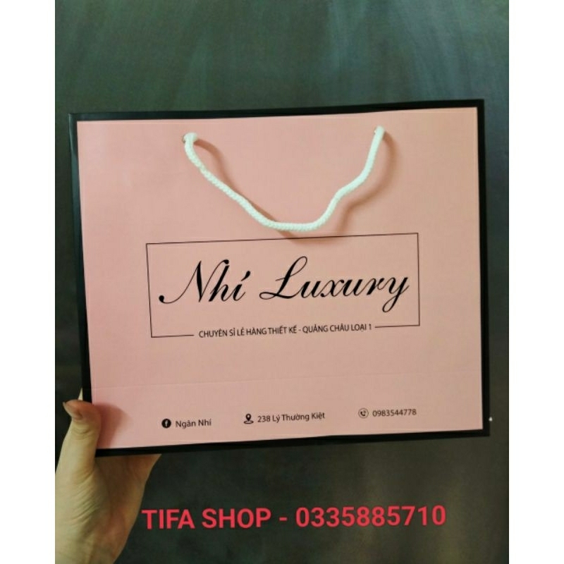 Túi giấy ivory dày dặn in hình size 30x25x10cm  đựng quần áo, mỹ phẩm có sẵn