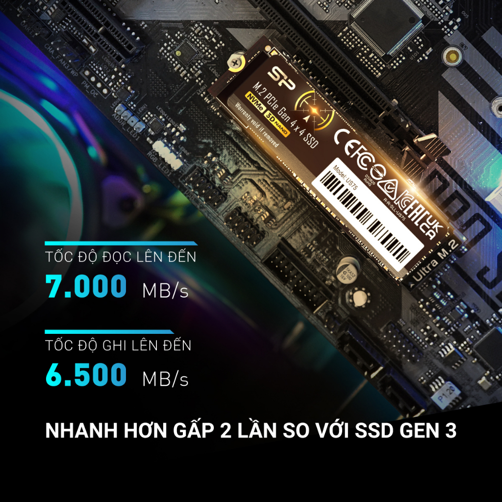Ổ cứng SSD Silicon Power M.2 PCIe Gen 4x4 NVMe 3D NAND 500GB 1TB 2TB _US75 - Bảo Hành 5 năm.