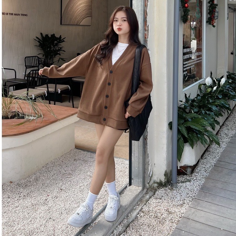Áo cadigan trơn fom rộng dáng dài - Retrostyle - Aocadigan023_P0K16