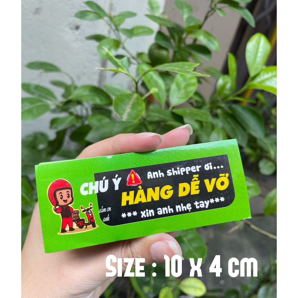 Tem dán hàng dễ vỡ có keo dán sẵn - 50 tờ