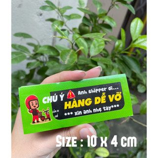 Tem nhãn dán hàng dễ vỡ có keo dán sẵn - 50 tờ