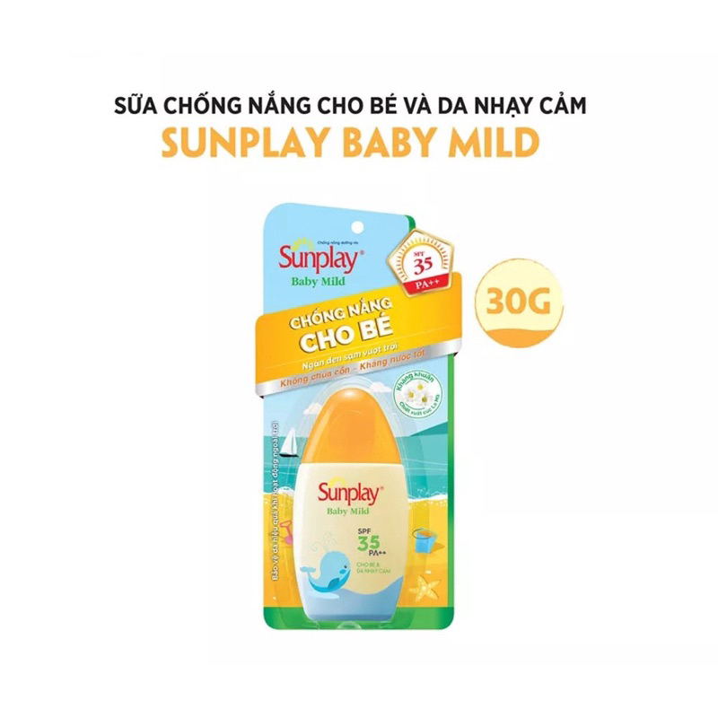 Sữa chống nắng cho bé và da nhạy cảm Sunplay Baby Mild SPF 35, PA++ 30g