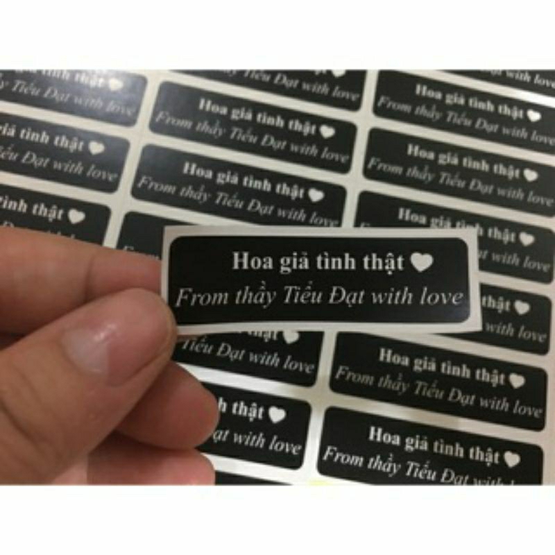 Tem dán gói hoa tươi, hoa sáp, quà tặng mỹ phẩm