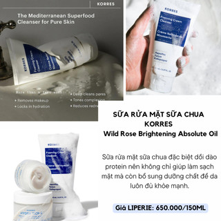 [Korres] Sữa rửa mặt sữa chua Hy Lạp Korres Greek Yoghurt Foaming Cream Cleanser