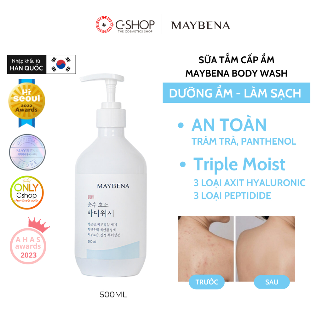 Sữa tắm dưỡng da toàn thân Enzyme nguyên chất hương nước hoa MAYBENA BODY WASH 500ml