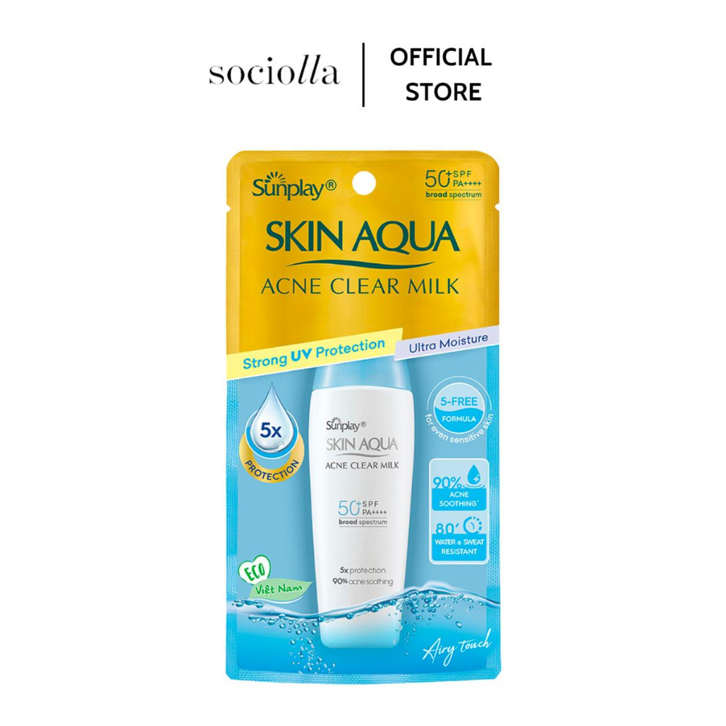 Sữa Chống Nắng Dưỡng Da Ngừa Mụn Sunplay Skin Aqua Acne Clear Milk SPF50+ PA++++ 25 gr
