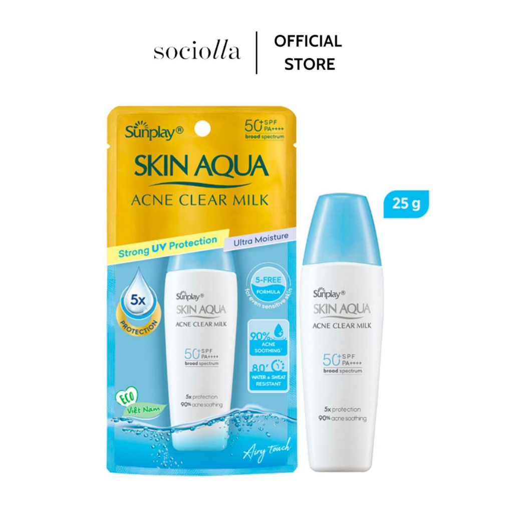 Sữa Chống Nắng Dưỡng Da Ngừa Mụn Sunplay Skin Aqua Acne Clear Milk SPF50+ PA++++ 25 gr