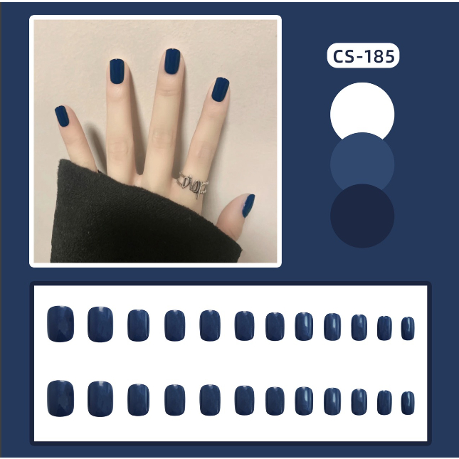 Móng Tay Giả Màu Trơn Xuneoshop Kèm Keo Không Hộp