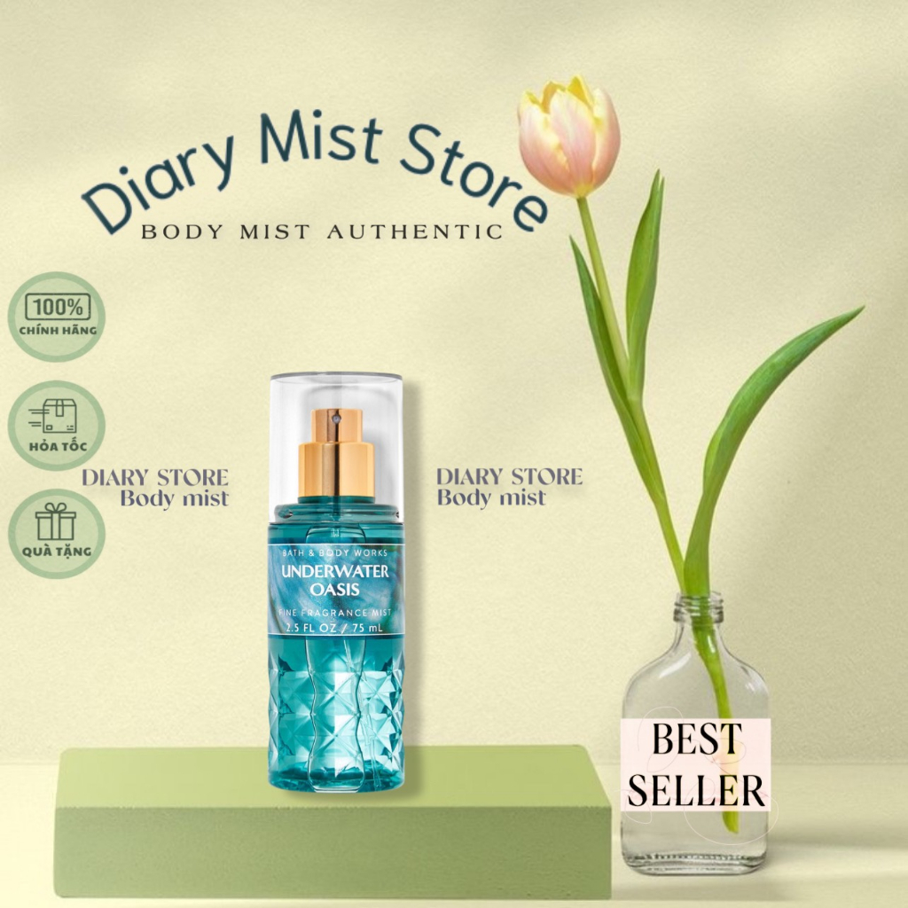 𝐃𝐢𝐚𝐫𝐲𝐦𝐢𝐬𝐭.𝐬𝐭𝐨𝐫𝐞 Xịt Thơm Toàn Thân Bath And Body Works - UNDER WATER OASIS 75ml mini size